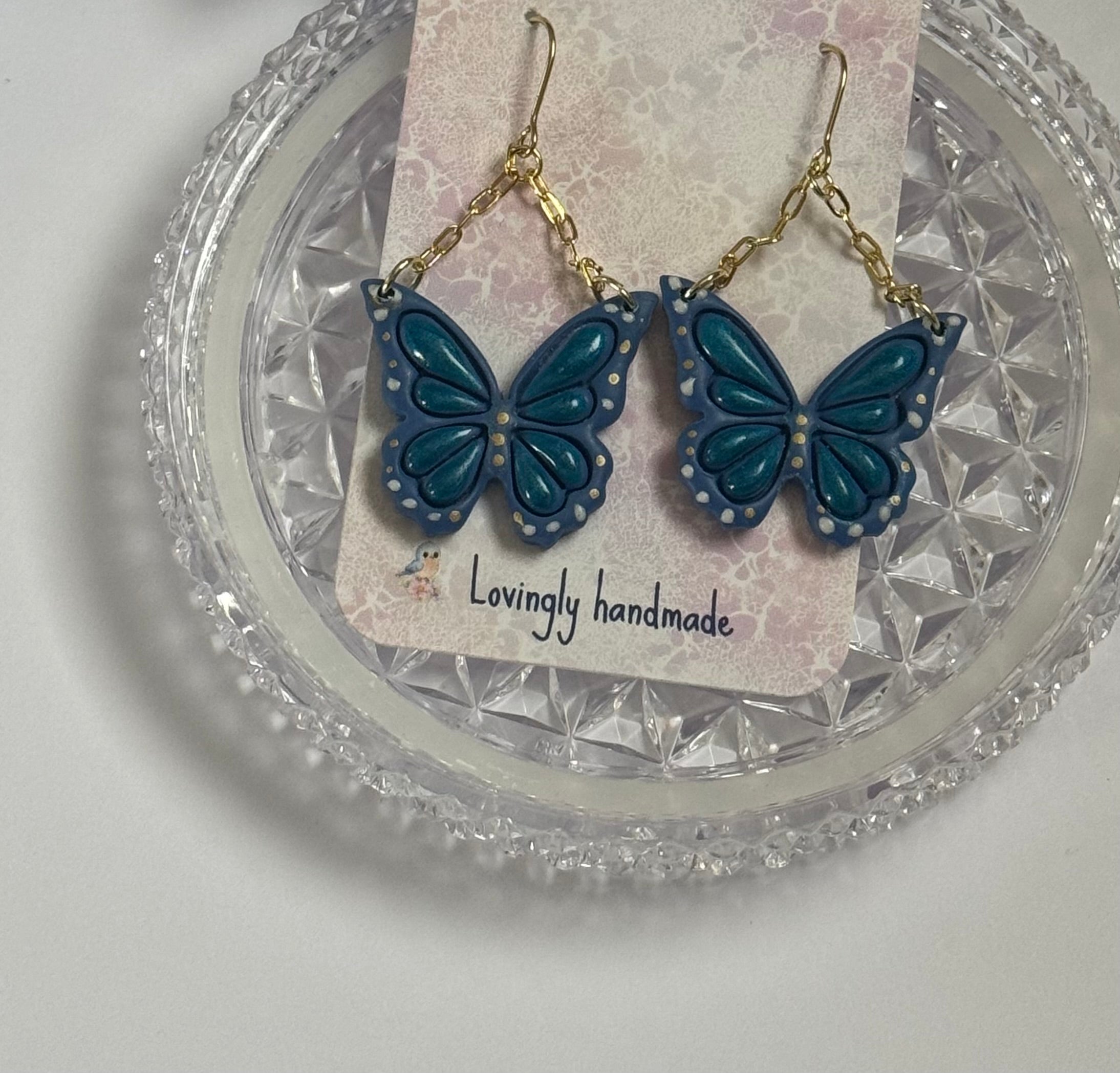 Blue Monarch Dangle earrings